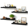 Love-KANKEI Floating Shelves for Wall Set of 4 Wood Wall Shelves - BLACK