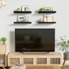 Love-KANKEI Floating Shelves for Wall Set of 4 Wood Wall Shelves - BLACK