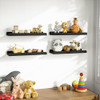 Love-KANKEI Floating Shelves for Wall Set of 4 Wood Wall Shelves - BLACK