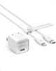 Anker USB C GaN 30W 511 Charger (Nano 3) 6ft Bio-Based, MFi, A2152 - WHITE