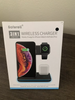 Saferell 3-in-1 Wireless Charger Station 15 W Fast Charging Dock QD-WC-8 - BLACK