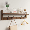 AMBIRD WALL HOOKS WITH SHELF 28.9" L ENTRYWAY WALL HANGING SHELF - BROWN