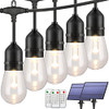 Mlambert 2 Pack Each 48FT 3-Color in 1 Solar String Lights Outdoor Patio