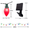 TOUCH OF ECO SOLAR LED CHRISTMAS BULB STRING LIGHTS 20FT 12 VIBRANT LEDS TOE325