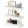 BAMEOS Floating Shelves, Wall Mounted Wooden Shelves with Invisible Brackets