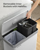 SONGMICS Kitchen Bin, 2 x 30L Stainless Steel Pedal Rubbish Bin, LTB202W01 White SONGMICS Kitchen Bin, 2 x 30L Stainless Steel Pedal Rubbish Bin, LTB202W01 White