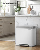 SONGMICS Kitchen Bin, 2 x 30L Stainless Steel Pedal Rubbish Bin, LTB202W01 White SONGMICS Kitchen Bin, 2 x 30L Stainless Steel Pedal Rubbish Bin, LTB202W01 White