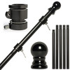 NELXINJO 6FT Stainless Steel Residential Commercial Outdoor Flagpole - Black