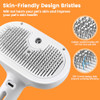FourSeas Steam Brush for Shedding Long & Short Fur, Self-Cleaning Comb White