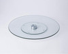 THE WHOLESALE SHOP 10" Tempered Glass Lazy Susan, UU123 - Clear/Silver