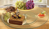 THE WHOLESALE SHOP 10" Tempered Glass Lazy Susan, UU123 - Clear/Silver