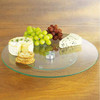 THE WHOLESALE SHOP 10" Tempered Glass Lazy Susan, UU123 - Clear/Silver