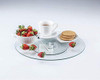 THE WHOLESALE SHOP 10" Tempered Glass Lazy Susan, UU123 - Clear/Silver