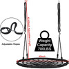 ALBOTT 40" TREE SWING SET - SPIDER WEB ROUND NET SWING - BLACK