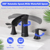 Watersong Waterfall Bathroom Faucet, 2-Handle 2 or 3 Holes Vanity Farmhouse