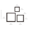 Melannco Floating Wall Square Cube Shelves - Set of 3, 5003626/6925 - Espresso