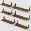AMADA HOMEFURNISHING WALL SHELVES SET OF 6 WOOD FLOATING SHELVES BROWN