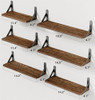 AMADA HOMEFURNISHING WALL SHELVES SET OF 6 WOOD FLOATING SHELVES BROWN