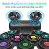 YUOIOYU ELECTRONIC DRUM SET, DRUM PAD, ROLL UP, PORTABLE DRUM KIT - BLACK