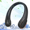 ASNUG NECK FAN 4000 MAH RECHARGEABLE FAN 3 SPEEDS ADJUSTABLE FN1: BLACK