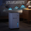 WELLSLE 50 Pint Dehumidifier - Dehumidifier for Basement with Drain Hose - WHITE