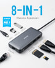 ANKER 553 USB-C HUB, 8-IN-1 USB C DOCK, DUAL 4K HDMI USB C TO USB ADAPTER, GRAY