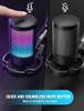 FIFINE USB Microphone PC PS5 Condenser Mic Quick Mute RGB Indicator - Black