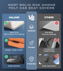 Premium Poly Car Seat Covers Full Set with 50% Thicker Filler, Waterproof