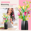 DADYMART FLOWER BOUQUET SET WITH TULIPS DAISIES ARTIFICIAL VASE, 1250 PCS