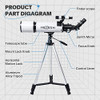 HEXEUM TELESCOPE 80MM APERTURE 600MM ASTRONOMICAL PORTABLE REFRACTING - WHITE New