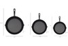 Jim Beam Set of 3 Pre Seasoned Cast Iron Skillets, JB0195, Black