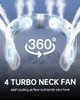 ASNUG BLADELESS NECK FAN 4000 mAh Battery Operated Portable 3 Speeds - WHITE