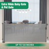 KISKIZ 122 INCH RETRACTABLE BABY GATES INDOOR OUTDOOR EXTRA WIDE - GRAY