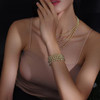 Badu Gold Bead Bracelet 14K Gold Plated Bead Ball Stretchable Elastic