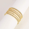 BADU GOLD CUBE+BEAD BRACELET STRETCHABLE ELASTIC HYPOALLERGENIC - GOLD