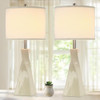 HANDWELL 29 Inch Ceramic Table Lamp Set of 2 Off-White TB0298 - WHITE