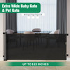 KISKIZ MOM'S CHOICE AWARDS WINNER 122" EXTRA WIDE BABY GATE PET GATES - BLACK