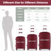 AXIDOU LUGGAGE SETS WITH SPINNER WHEELS, PP+ABS SUITCASE SETS, WINE RED