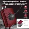 AXIDOU LUGGAGE SETS WITH SPINNER WHEELS, PP+ABS SUITCASE SETS, WINE RED