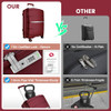 AXIDOU LUGGAGE SETS WITH SPINNER WHEELS, PP+ABS SUITCASE SETS, WINE RED