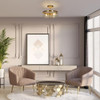 CLASSY LEAVES SEMI FLUSH MOUNT CEILING LIGHT MODERN GOLD CEILING LIGHT FIXTURE