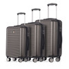 TUCCI 3-PIECE HARDSIDE SPINNER CARRY-ON LUGGAGE SET TSA FRIENDLY - CHARCOAL