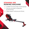 STAMINA ATS AIR ROWER MACHINE SMART WORKOUT FOLDABLE ROWING MACHINE RED/BLACK