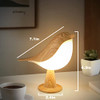 Small Bird Table Lamp Cordless Bedside Lamps Battery Operated Lamp with 3