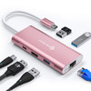 UTECHSMART USB C HUB ETHERNET MULTIPORT ADAPTER 6 IN 1 USB C TO HDMI - PINK