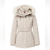 MACKAGE JENI 2-IN-1 DOWN PARKA, REMOVABLE BIB, FOX FUR - SIZE M - CHAMPAGNE New