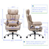 Efomao Desk Office Chair 400LBS, Big and Tall Office Chair, PU Leather
