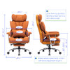 EFOMAO EXECUTIVE OFFICE CHAIR FOR HEAVY PEOPLE, HIGH BACK, FOOT REST - ORANGE