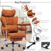 EFOMAO EXECUTIVE OFFICE CHAIR FOR HEAVY PEOPLE, HIGH BACK, FOOT REST - ORANGE