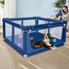 Poudee 42X42 inches Puppy Playpen, Dog Playpen, Mesh Safety Dog Pen GWL-002 Blue